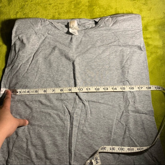 Heather Gray Shoulder Pad Mini T-Shirt Dress NWOT - Picture 5 of 11